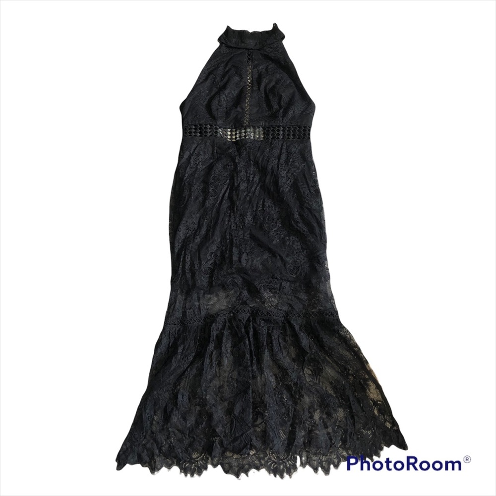 Black Maxi Lace Mermaid Dress